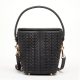 Black Leather Weave Bag