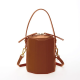 Brown Leather Bucket Bag